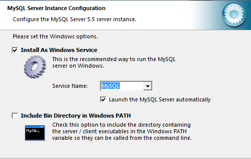 Устанавливаем сервер MySQL как службу windows