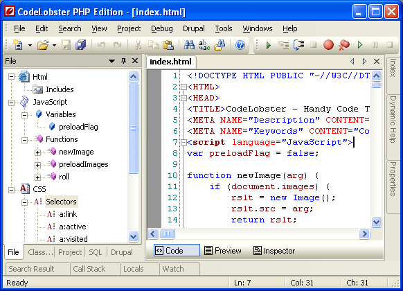 Codelobster PHP Edition - многофункциональный редактор PHP