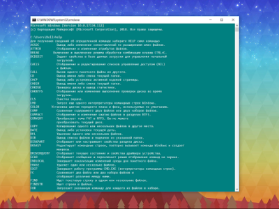 Список команд командной строки в Windows 10. Параметры команд и команда help в Windows
