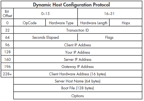 9.3.1 Структура DHCP-пакета, поля и их размер